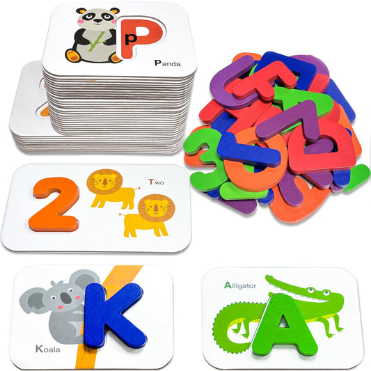 Gojmzo alphabet flash cards with storage box promote tidy-up and early literacy