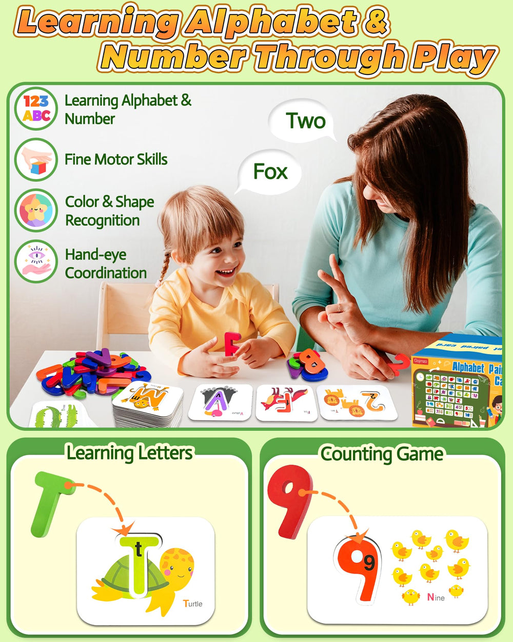 Gojmzo bright illustrated flash cards spark focus and color-shape recognition