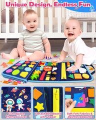 Gojmzo Busy Board color and shape matching inspires visual discrimination skills.