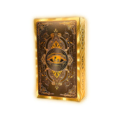 Spanish and English Golden Foil Tarot Deck with Guidebook—full deck display for bilingual readings.