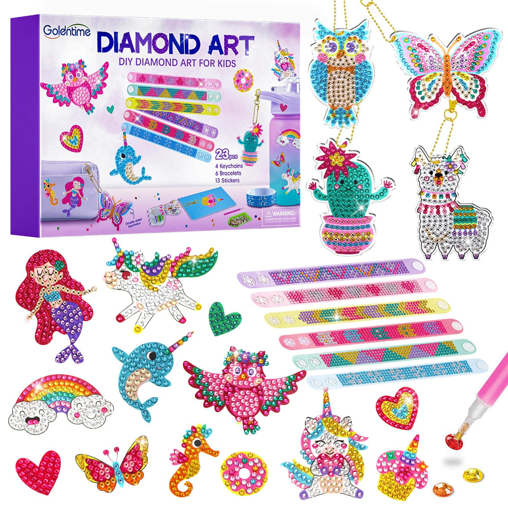Goldentime diamond art bracelets sparkling with color and mess-free placement.