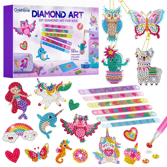 Goldentime diamond art bracelets sparkling with color and mess-free placement.