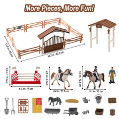 Goldge Horse Stable Playset with three horses ready for play and grooming