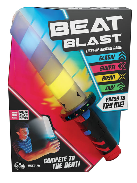 Goliath Beat Blast Game battery compartment enables portable play.