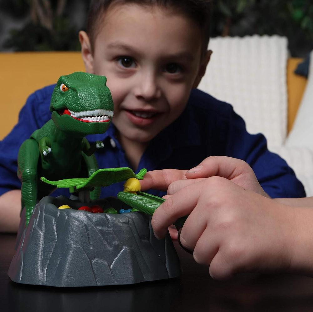 Goliath Dino Crunch T-Rex attack figure adds surprise during play.