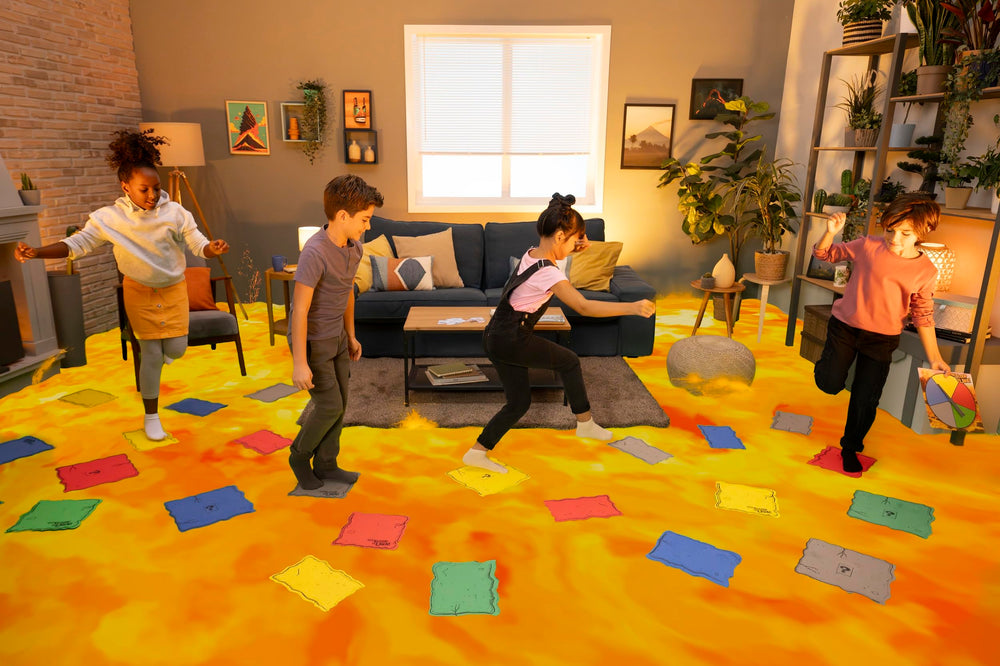 Goliath Floor is Lava challenge cards inspire imaginative, active play and laughter.