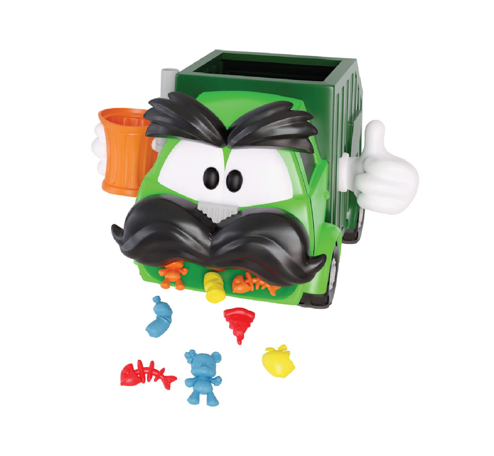 Goliath Trash Stash arm-dump-motion supports kid-powered control