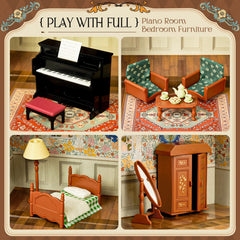 Golray dollhouse suitcase bed and bedclothes invite cozy role-play.