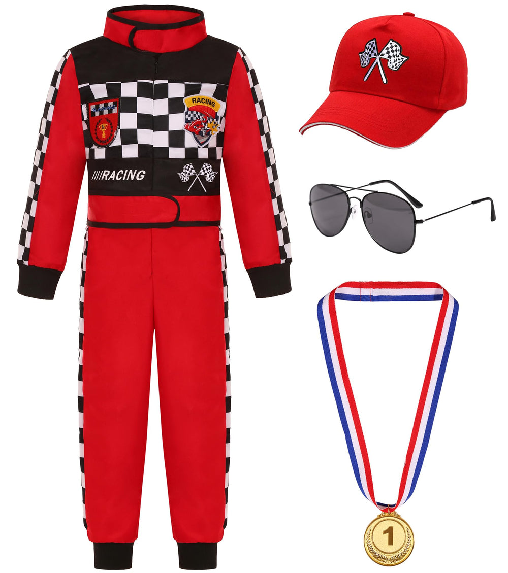 Gomukot Direct race car driver jumpsuit front view for kids