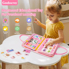 Goobaetoy Busy Board shapes and numbers activity fosters early math and recognition.