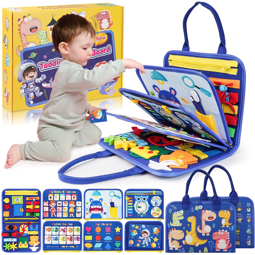 Goobaetoy Montessori Busy Board zipper activity supports fine motor skills during busy car trips.