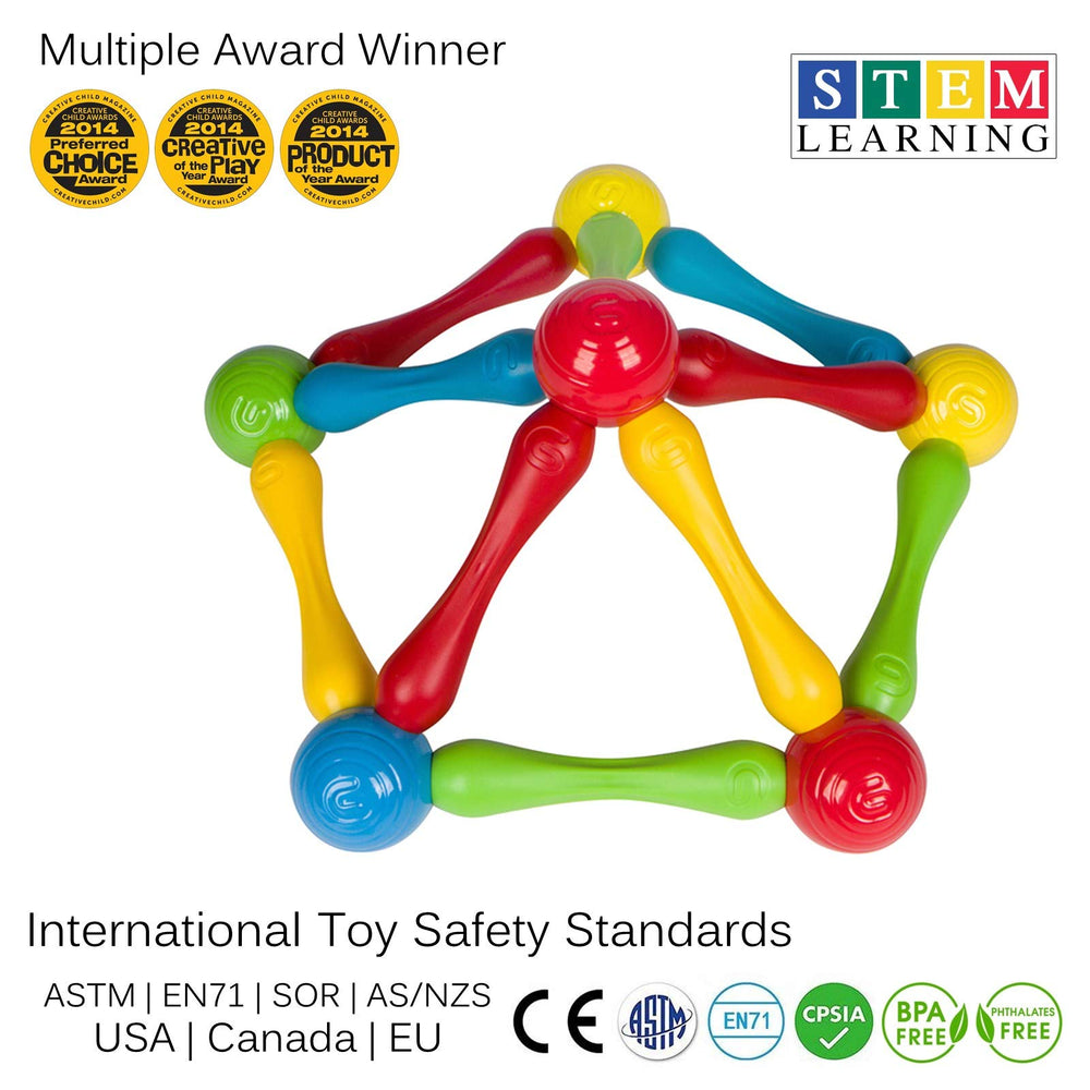 Goobi lightweight steel balls are easy for small hands to maneuver during play.