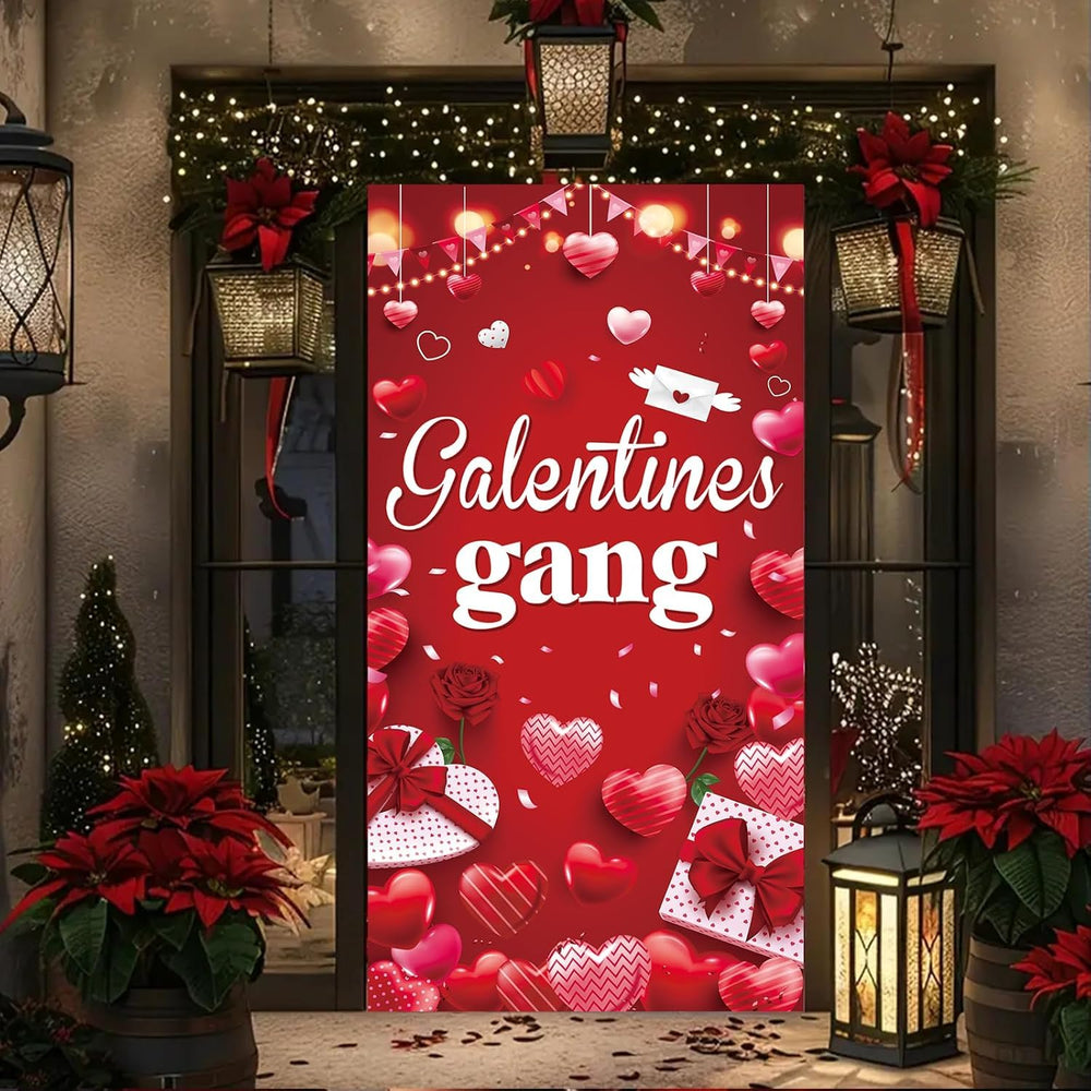 GOOD FEEL KING Galentines banner suited for indoor and outdoor spaces.