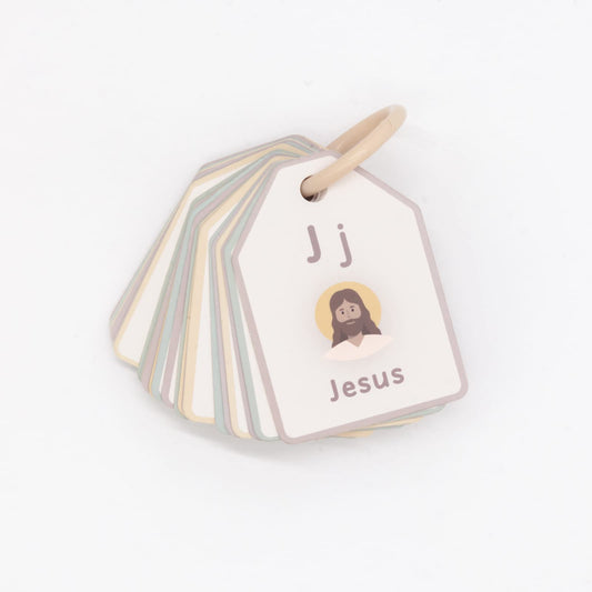 Good Ground Bible ABC flash cards with bright letters for early literacy at home