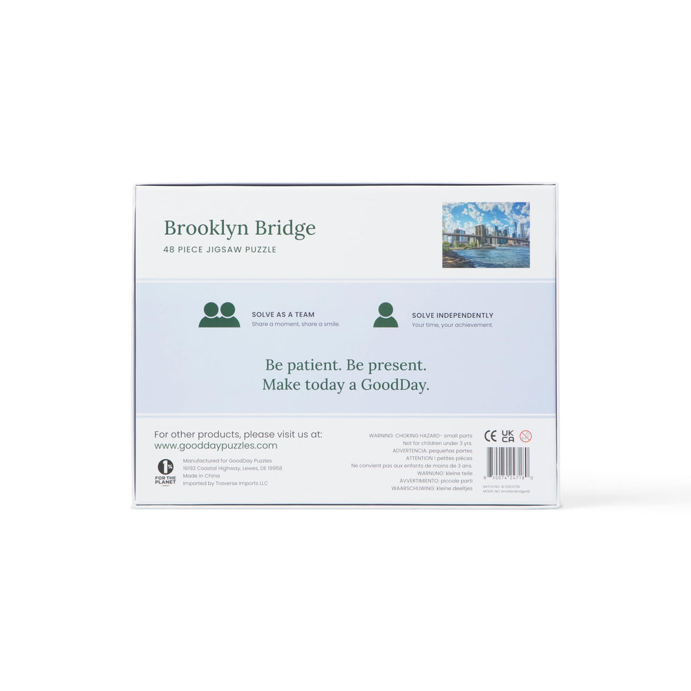 GoodDay Puzzles built-in-box workspace keeps pieces organized and portable.