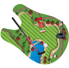 GOODLYSPORTS Toilet Golf mini-green setup enables easy in-bathroom play during breaks.