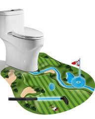 GOODLYSPORTS Toilet Golf putter closeup demonstrates training and portable fun.