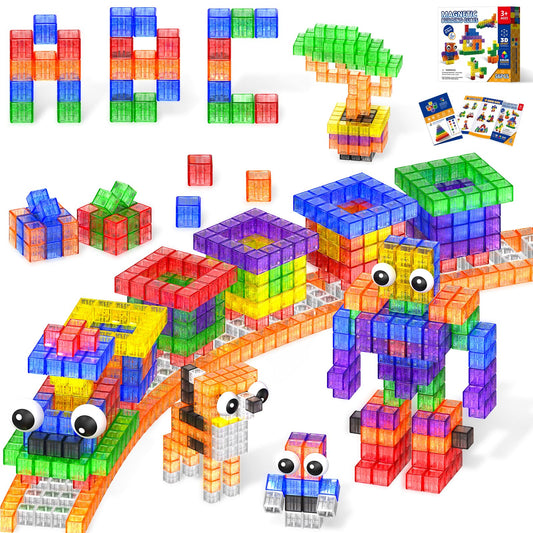 Goody King 56pcs magnetic blocks in bright colors for color recognition and creative play.