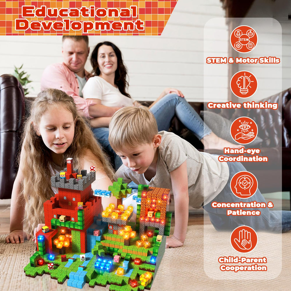 Goody King glow blocks spark imaginative storytelling during daytime or nighttime play.