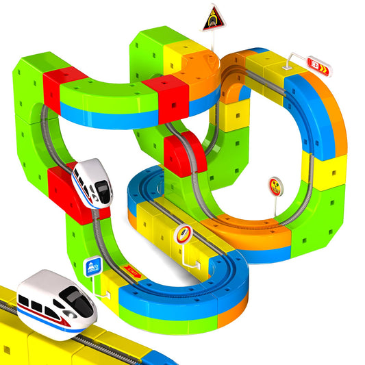 Goody King track layout ready for creative railway adventures and STEM play.