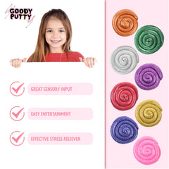 Goody Putty Mini Dazzle Tin Glitter Green for calming sensory play