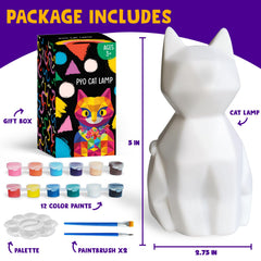 Goody King Paint Your Own Cat Lamp kit palette and colors for vibrant art.