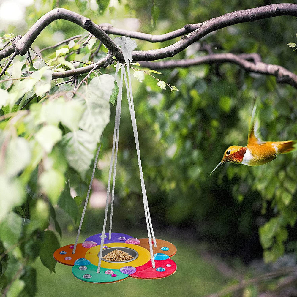 Gooidea kids art craft bird feeders—creative outdoor activity for families.
