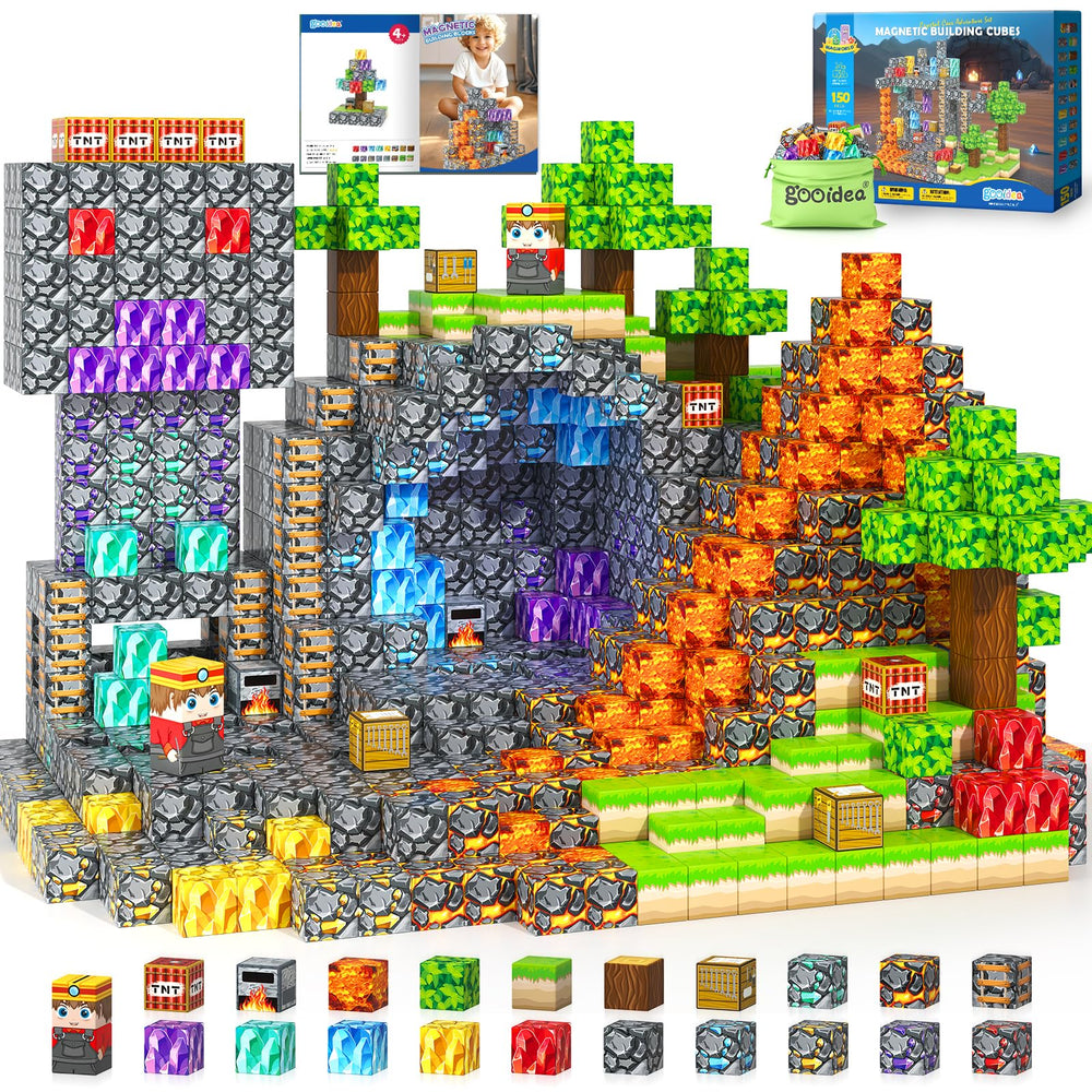 Gooidea Magnetic Blocks: tunnels scene from the mine world boosts imaginative play and spatial thinking.