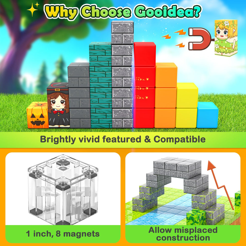 Gooidea magnetic blocks offer safe, 1-inch pieces compatible with major sets for expanding magical builds.