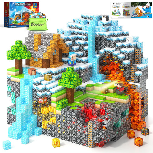 Gooidea Magnetic Blocks Ice Fire MagWorld assembly promotes creative learning.