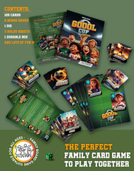 GOOOL CUP Soccer Board Game box shows all components included