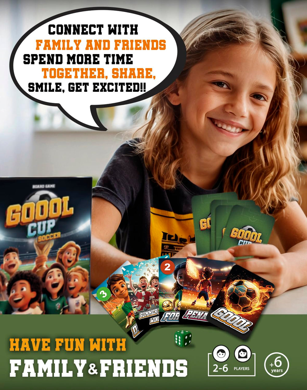 GOOOL CUP Soccer Board Game family playing a screen-free game