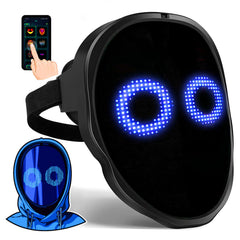 Gootus face-transforming LED mask with app control for personalized animations at parties.
