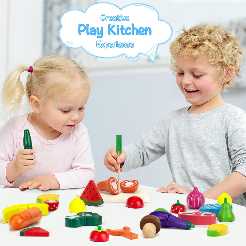 GOPLACS lemon and eggplant pretend food for creative kitchen play