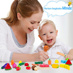 GOPLACS pear and mango wooden toy supports shape recognition and imaginative play