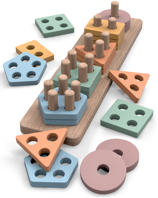 GOPO TOYS Montessori shape sorter base promotes logical thinking through hands-on play.