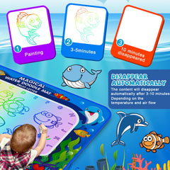 Gorispi doodle mat used by a family for on-floor creative activity.