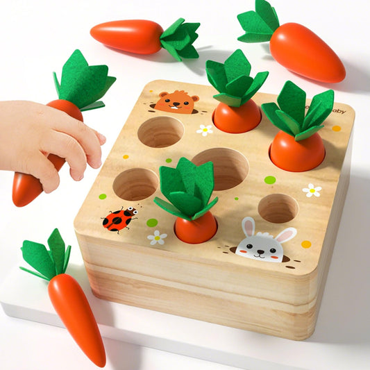 Goryeo Baby carrot-sort puzzle: wooden toy enhances fine motor skills and matching