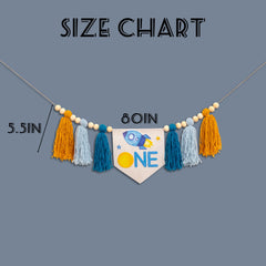 Gostman Outer Space One high chair banner stars and planets for festive decor.