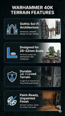 Gothic Sector Terrain Set modular layouts enable quick battlefield reconfigurations