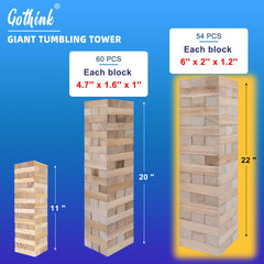 GOTHINK Giant Tumble Tower FSC wood closeup