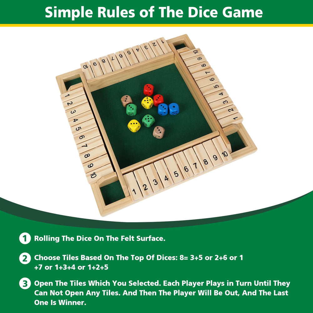 GOTHINK Shut The Box wooden number boards guide fast calculations.