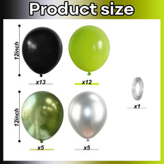 Govpy black balloons 12in add bold contrast to themes.