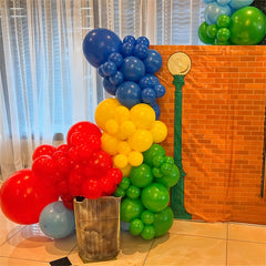 Govpy birthday backdrop with colorful balloons enhances celebrations
