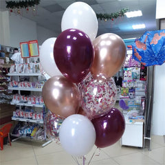 Govpy dark-red balloons provide dramatic color for stylish events.