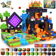 GraceDuck magnetic blocks set featuring dinosaur volcano theme for creative hands-on learning