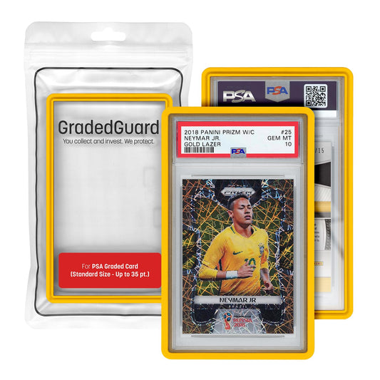 GradedGuard yellow case front view, PSA slab protection and grip