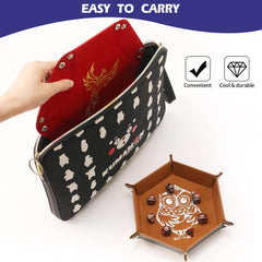 Grajar dice tray with lion pattern elevates game night with style