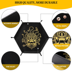 Grajar Beholder dice tray open ready for immersive RPG rolling sessions.