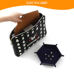 Grajar folding dice tray with double-sided surface for versatile play